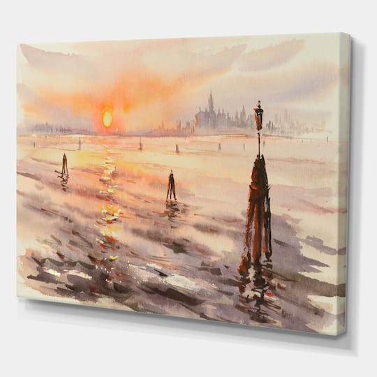 Designart - Panorama of Venice Laguna At Sunset